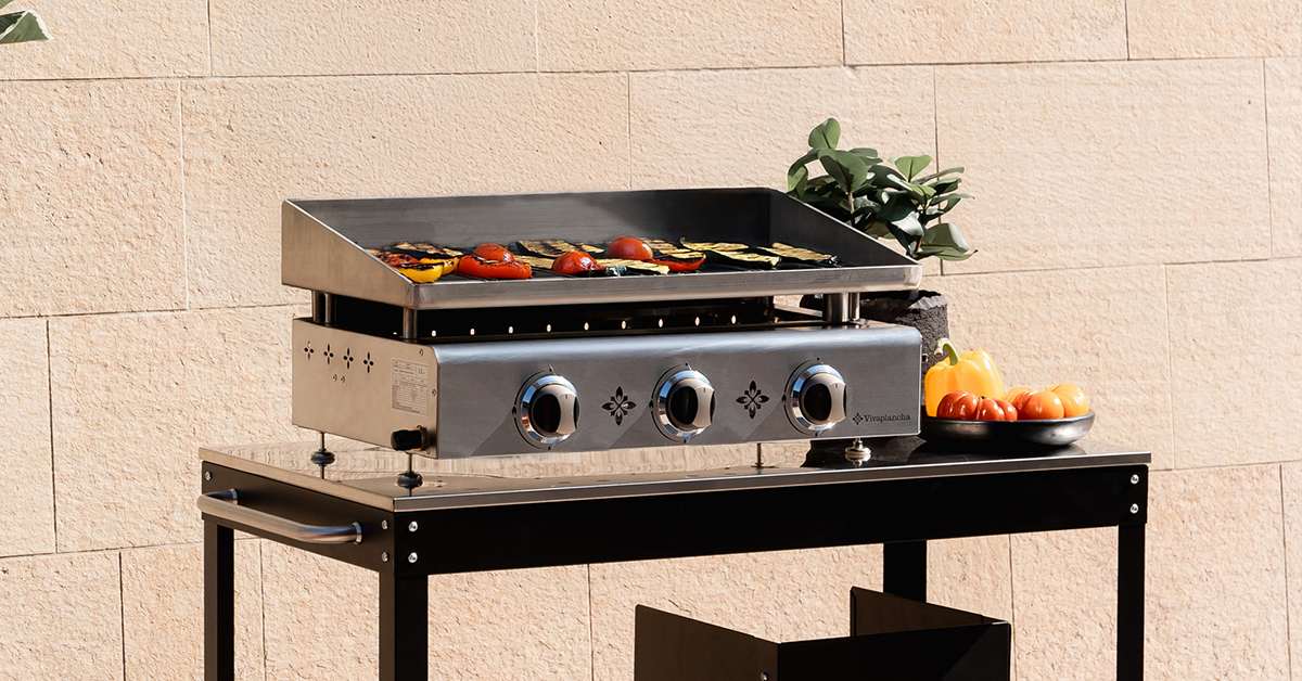 Vivaplancha – Plancha de acero inoxidable experta de 2 y 3 fuegos | Gas de alto rendimiento