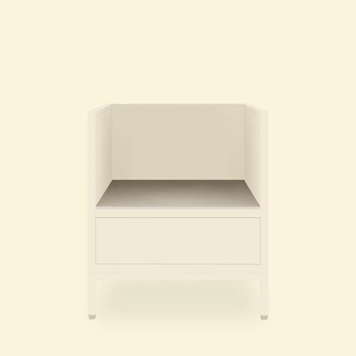 Module kamado Pilotis avec plan de travail en céramique blanc.
::visuel:creme